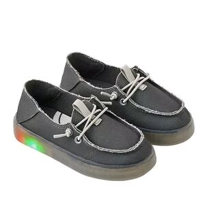 Kids Light-Up Grey Canvas Shoes